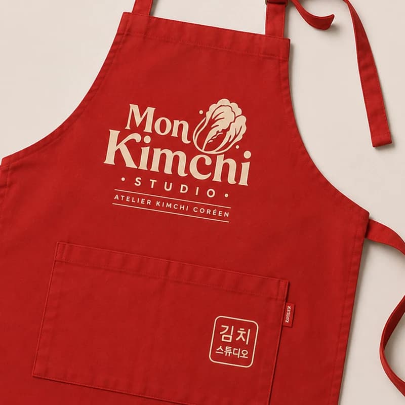 Atelier Team Building Kimchi Mon Kimchi Studio, tablier rouge